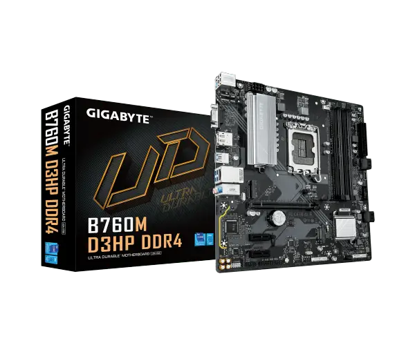לוח אם תואם אינטל GIGABYTE B760M D3HP DDR4 mATX DP HDMI VGA LGA1700