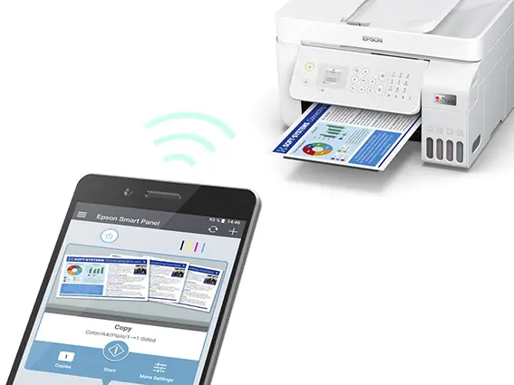 מדפסת ‏הזרקת דיו ‏משולבת EPSON EcoTank L5296 לבן תמונה 3