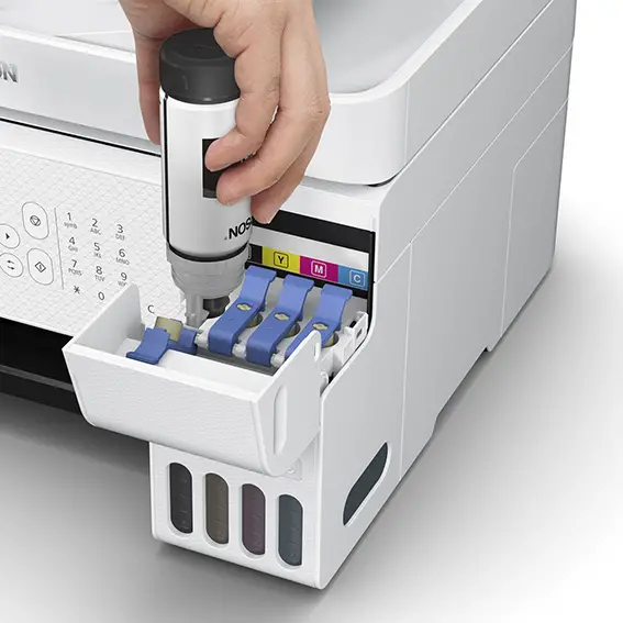מדפסת ‏הזרקת דיו ‏משולבת EPSON EcoTank L5296 לבן תמונה 4