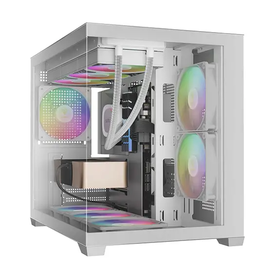 מארז מחשב רחב GAMDIAS AURA GC10M ARGB WH לבן תמונה 2