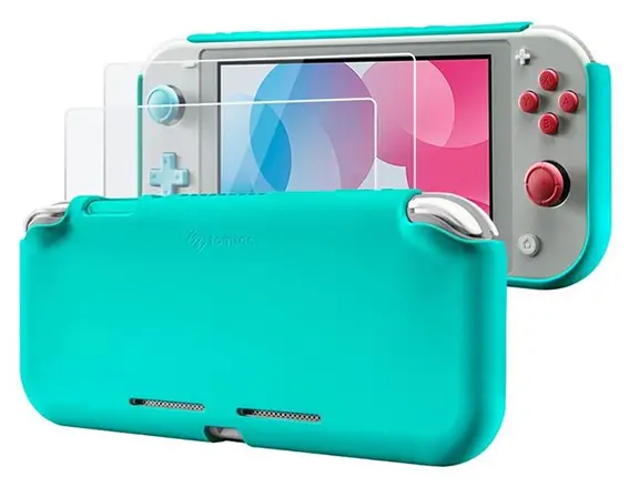 כיסוי מגן דק Nintendo Switch Lite סיליקון טורכיז תמונה 3
