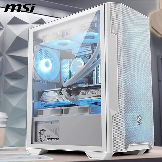 מארז לגיימינג MSI MAG FORGE M100R WHITE לבן תמונה 5