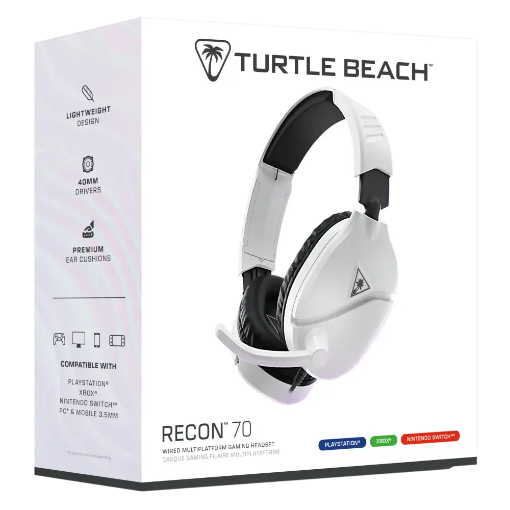 אוזניות גיימינג חוטיות TURTLE BEACH RECON 70 Multi-Platform לבן תמונה 3