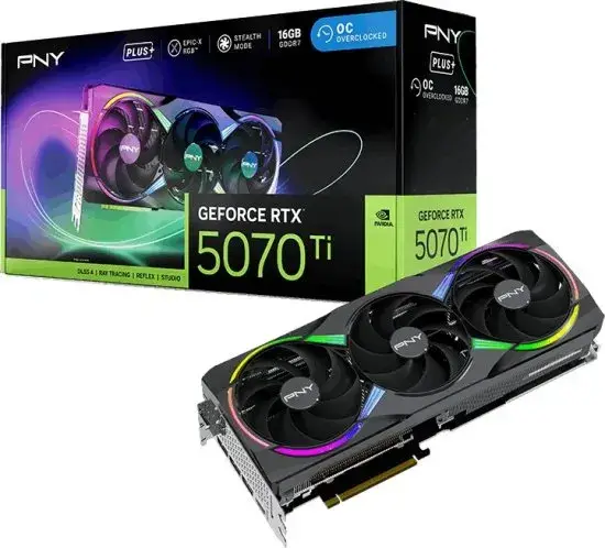 כרטיס מסך PNY GeForce RTX 5070 Ti 16GB Triple Fan Plus Models