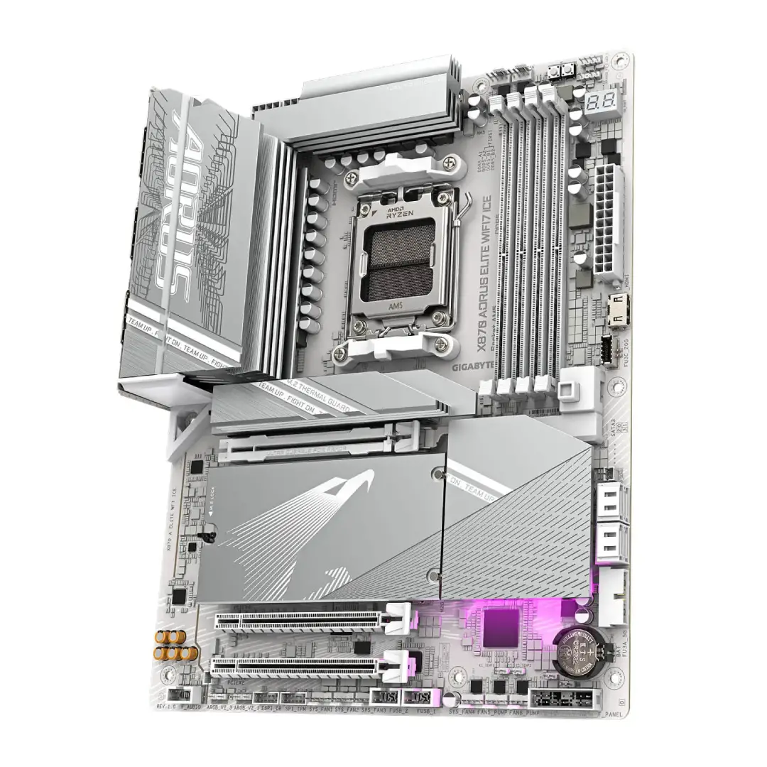 לוח אם GIGABYTE X870 AORUS ELITE WIFI7 ICE לבן תמונה 3