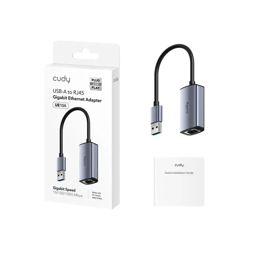 כרטיס רשת CUDY UE10A USB-A 3.0 TO RJ45 UP TO 1GB תמונה 2
