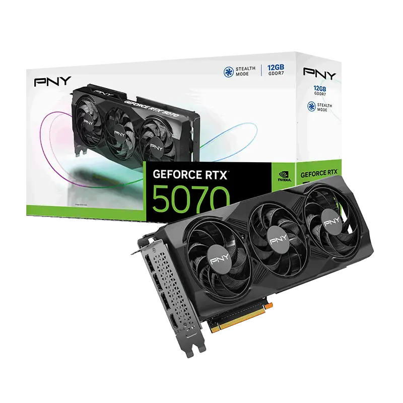 כרטיס מסך PNY GeForce RTX 5070 12GB Overclocked Triple Fan GPU