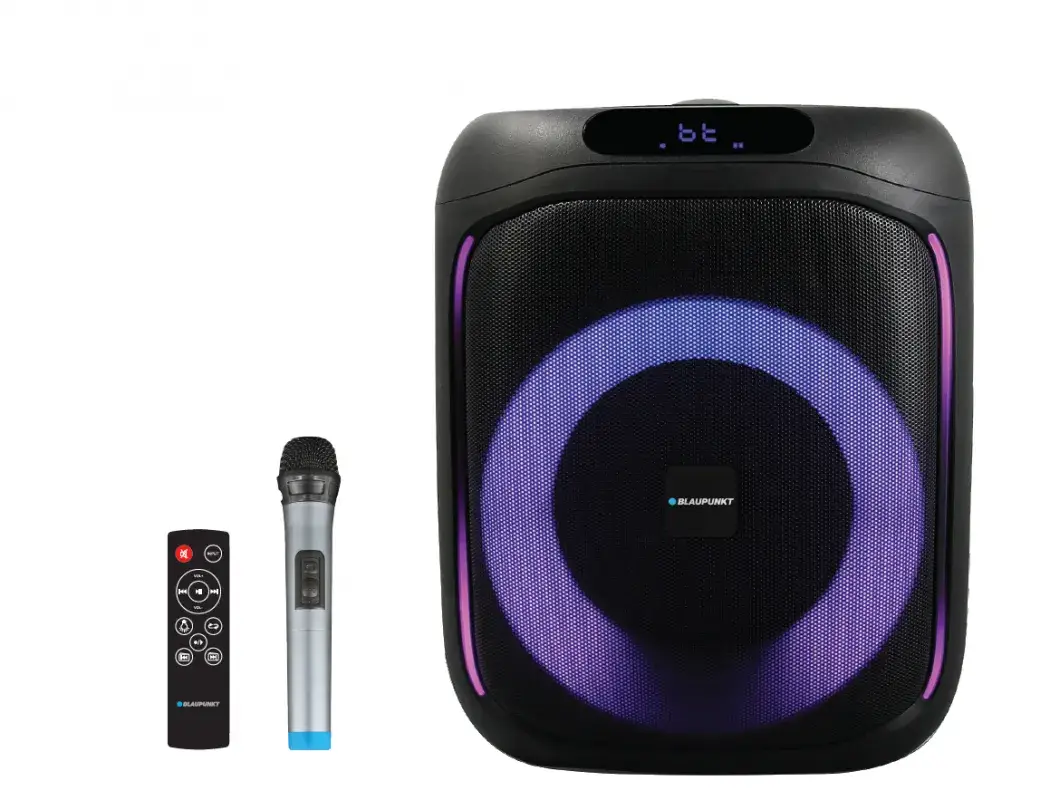 בידורית Bluetooth אלחוטית עם מיקרופון אלחוטיות ואורות LED שחור תמונה 4