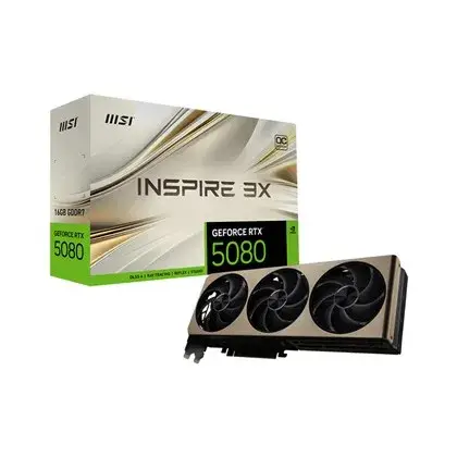 כרטיס מסך MSI GeForce RTX 5080 16GB INSPIRE 3X OC כסוף
