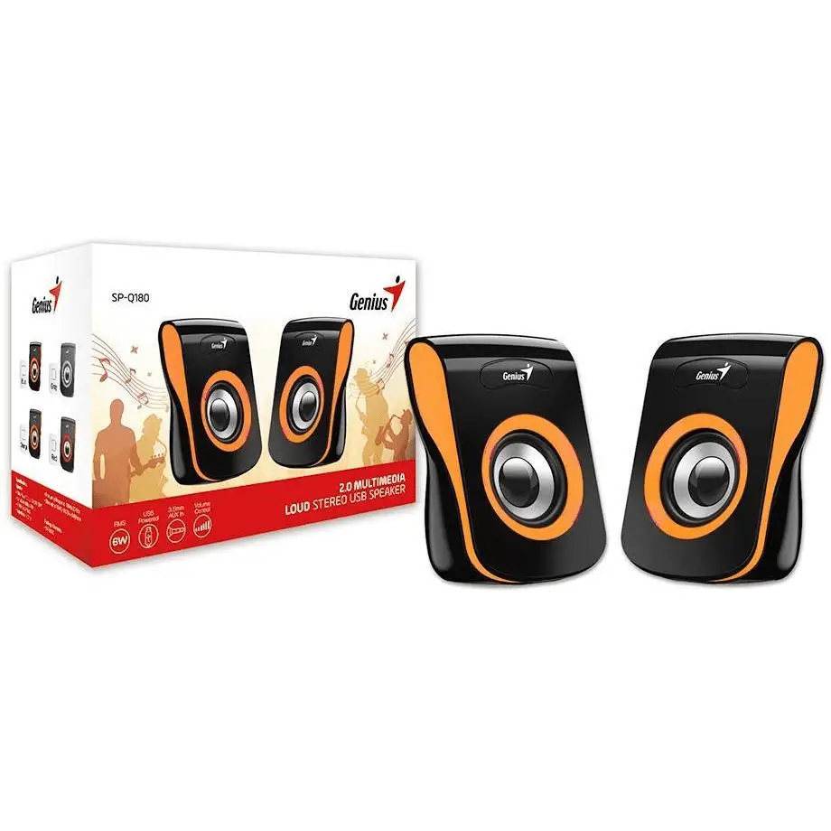 רמקולים חוטיים למחשב Genius SP-Q180 פס כתום תמונה 3