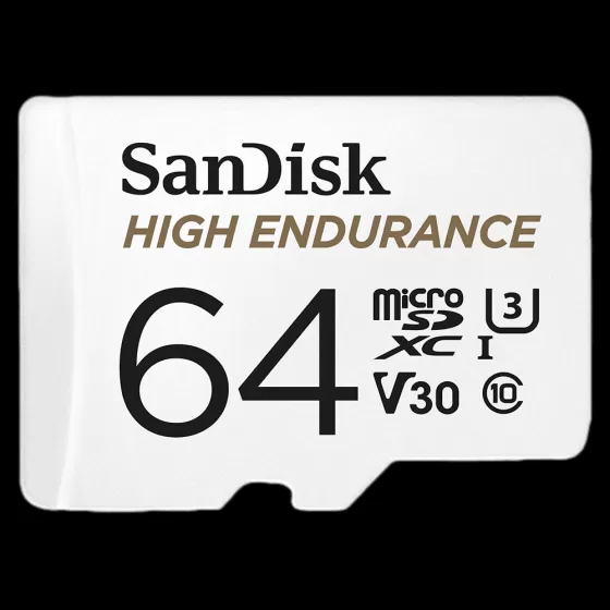 כרטיס זיכרון SanDisk High Endurance MicroSD 64GB