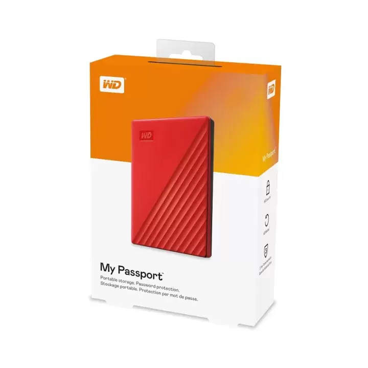 כונן Western Digital  2TB MY PASSPORT אדום תמונה 3