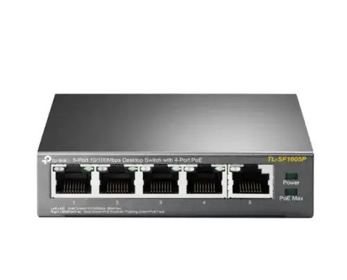 רכזת רשת TP-Link 5-Port 10/100Mbps Desktop Switch with 4-Port PoE TL-SF1005P