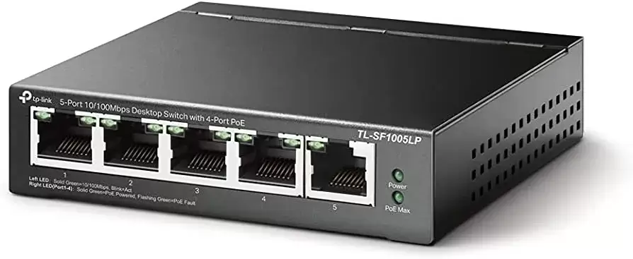 רכזת רשת TP-Link 5-Port 10/100Mbps Desktop Switch with 4-Port PoE TL-SF1005P תמונה 2
