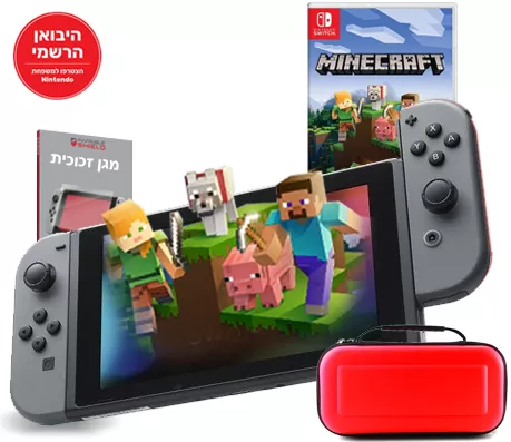 NEW Nintendo Switch Joy Con GRAY דיל החבילה המושלמת לאונליין ומשחק Minecraft