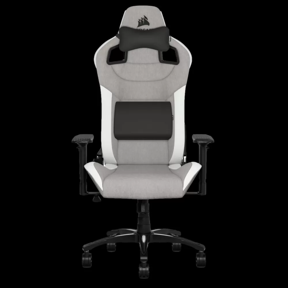 כיסא גיימינג בד Corsair T3 Rush Charcoal אפור לבן תמונה 2