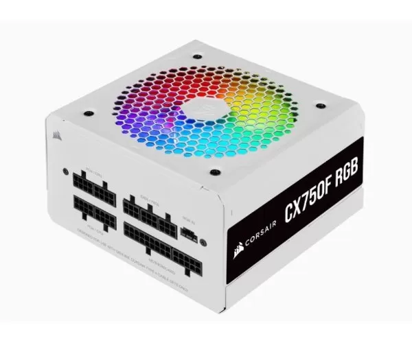 ספק כח CORSAIR CX Series RGB White 750 Watt 80 plus BRONZE