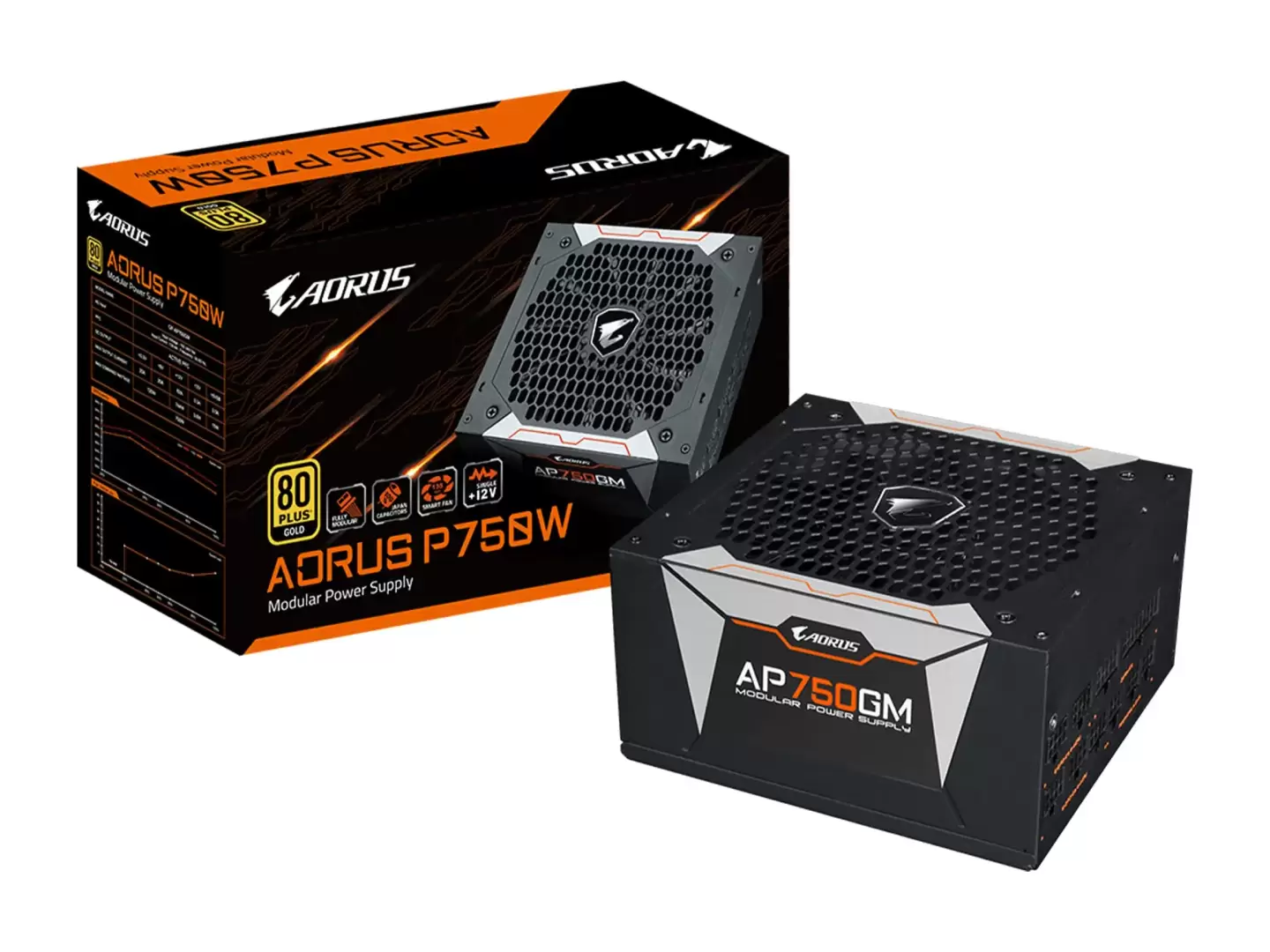 ספק כוח מודולרי AORUS P750W 80 PLUS GOLD Modular 13.5 CM FAN