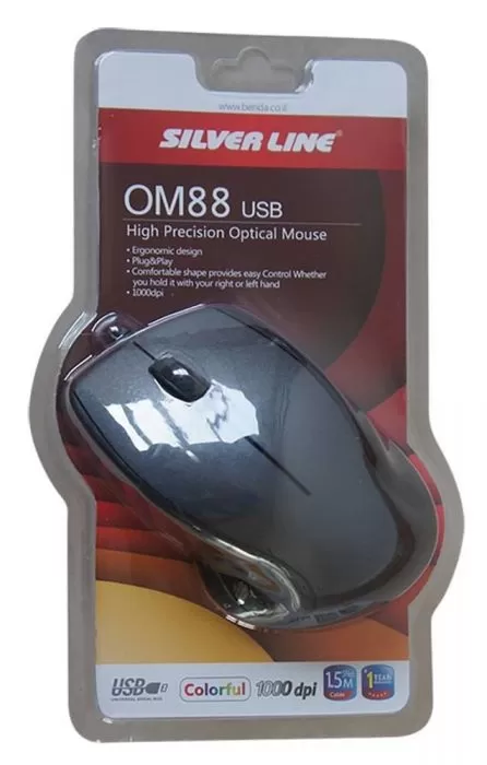 עכבר חוטי Silver Line OM88 USB שחור